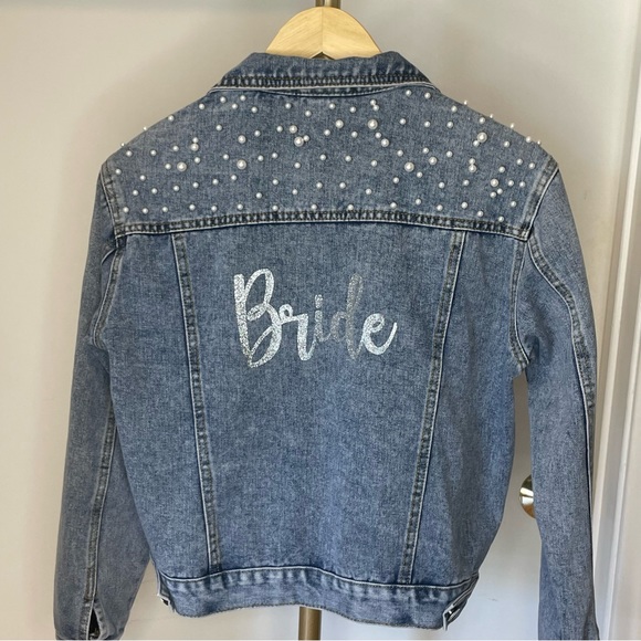 BRIDE Denim Jacket with Pearl Embellishment - Picture 5 of 5
